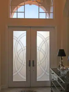 Custom Glass Doors Etching Leaded 35