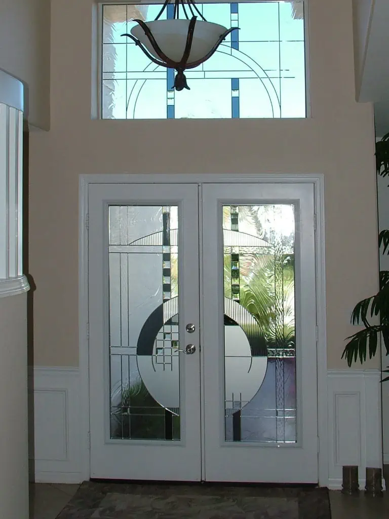 Front Door with Sidelights that Open - Etched Glass Doors Florida