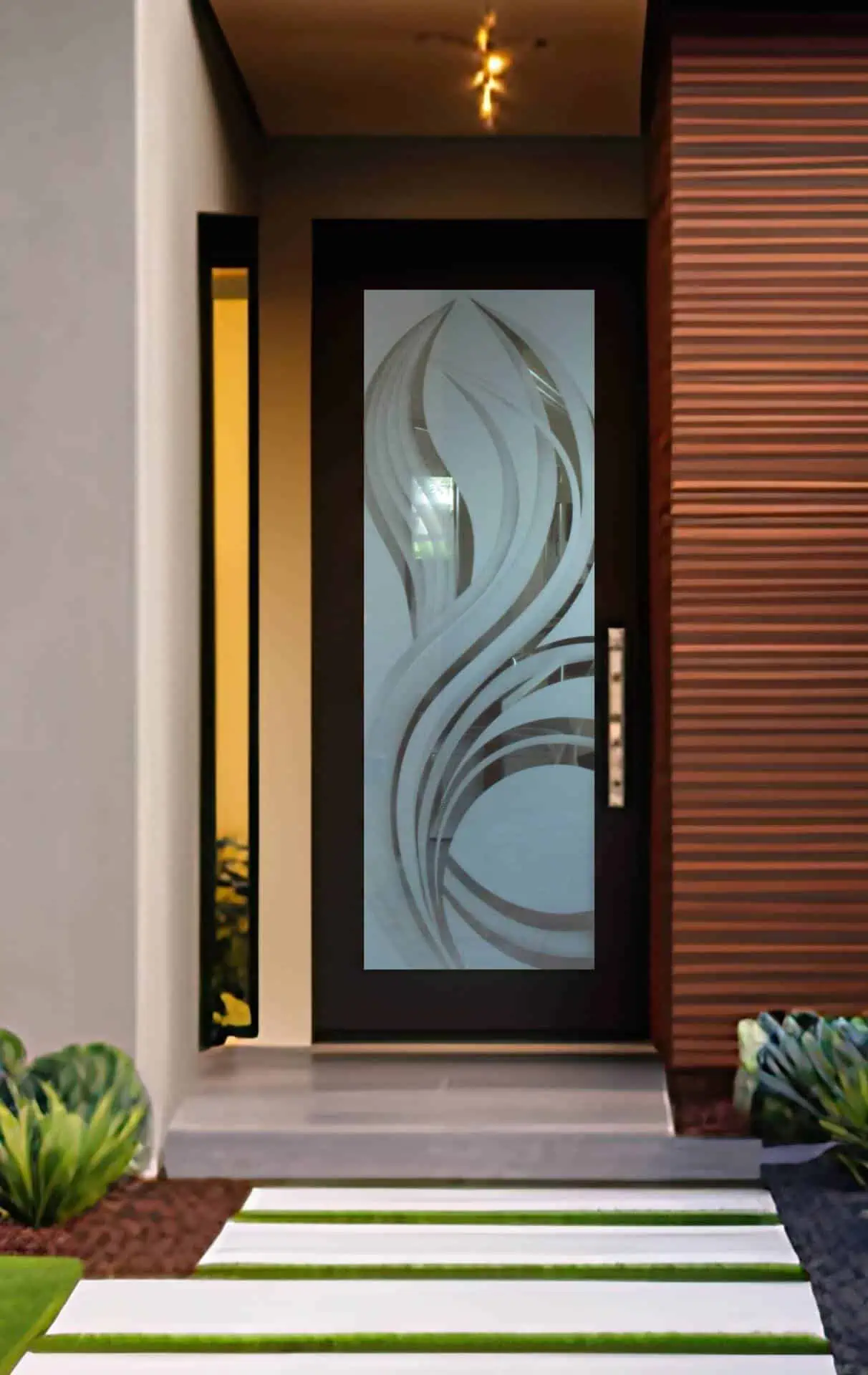 Fire Etching Single Door Contemporary Home ZOOMED Cropped